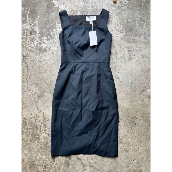 BOSS Hugo Boss Womens‎ Blue Delura Sleeveless V-neck Shift Dress Sz 0 NWT $495 - Picture 1 of 14